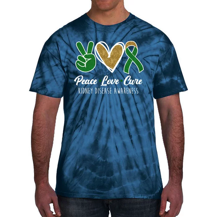 Peace Love Cure Kidney Disease Awareness Tie-Dye T-Shirt