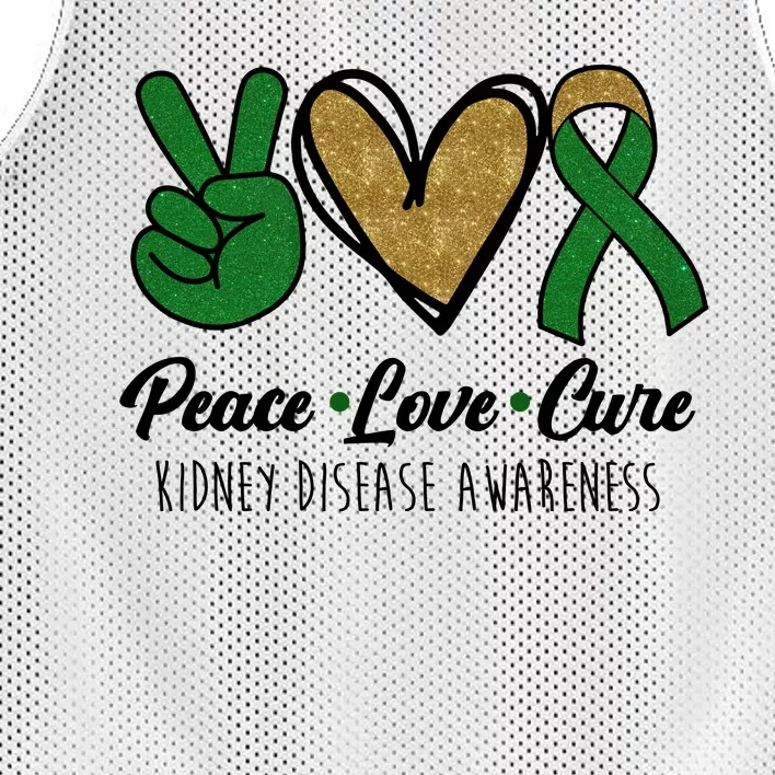 Peace Love Cure Kidney Disease Awareness Mesh Reversible Basketball Jersey Tank