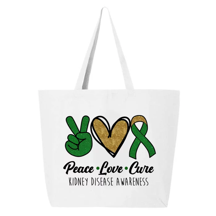 Peace Love Cure Kidney Disease Awareness 25L Jumbo Tote