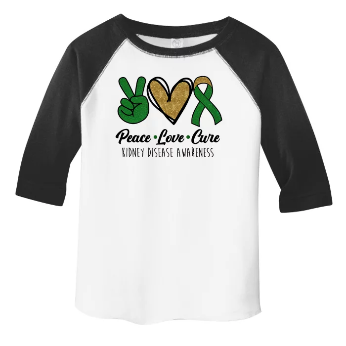 Peace Love Cure Kidney Disease Awareness Toddler Fine Jersey T-Shirt