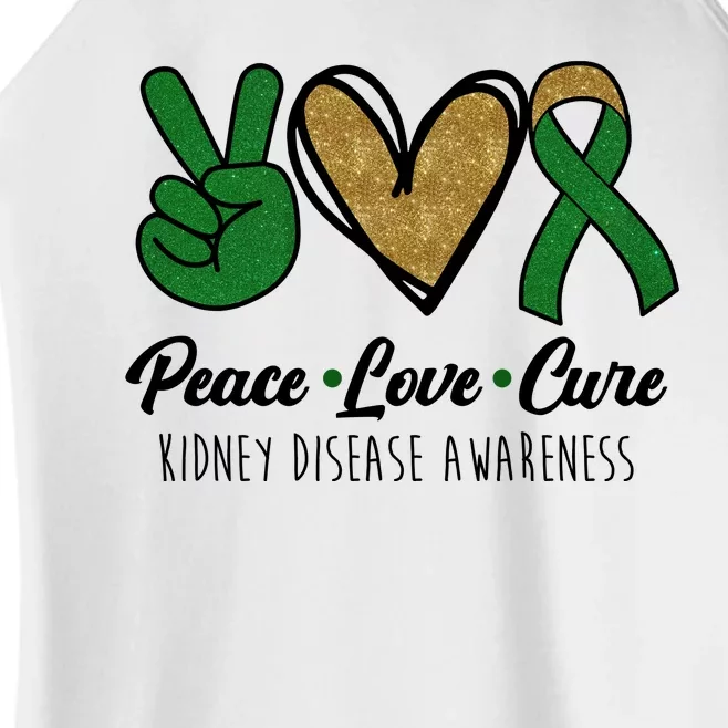 Peace Love Cure Kidney Disease Awareness Women’s Perfect Tri Rocker Tank