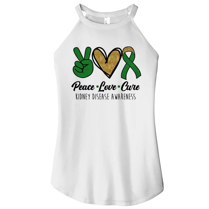 Peace Love Cure Kidney Disease Awareness Women’s Perfect Tri Rocker Tank