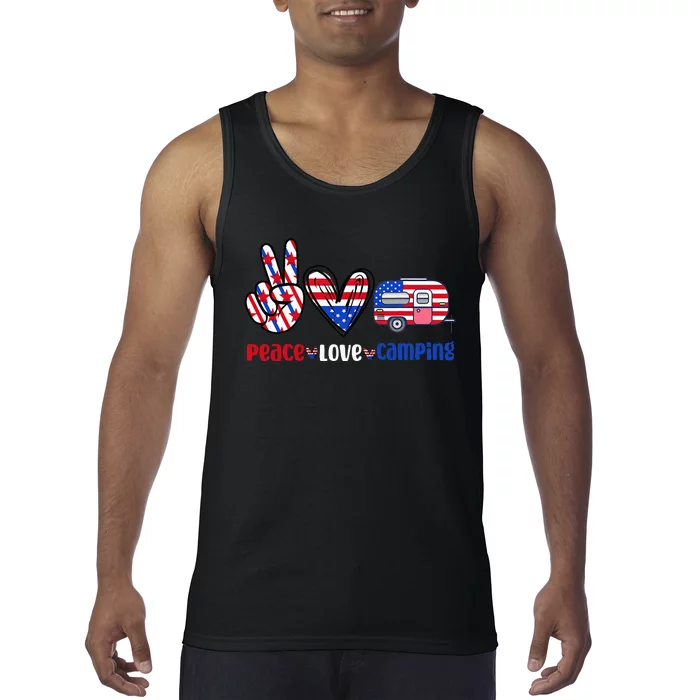 Peace Love Camp 4th of July Celebration Tank Top