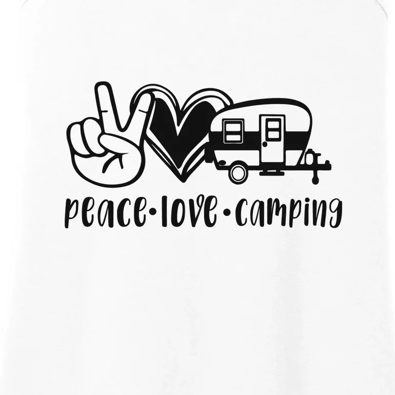 Peace Love Camping Gift Ladies Essential Tank