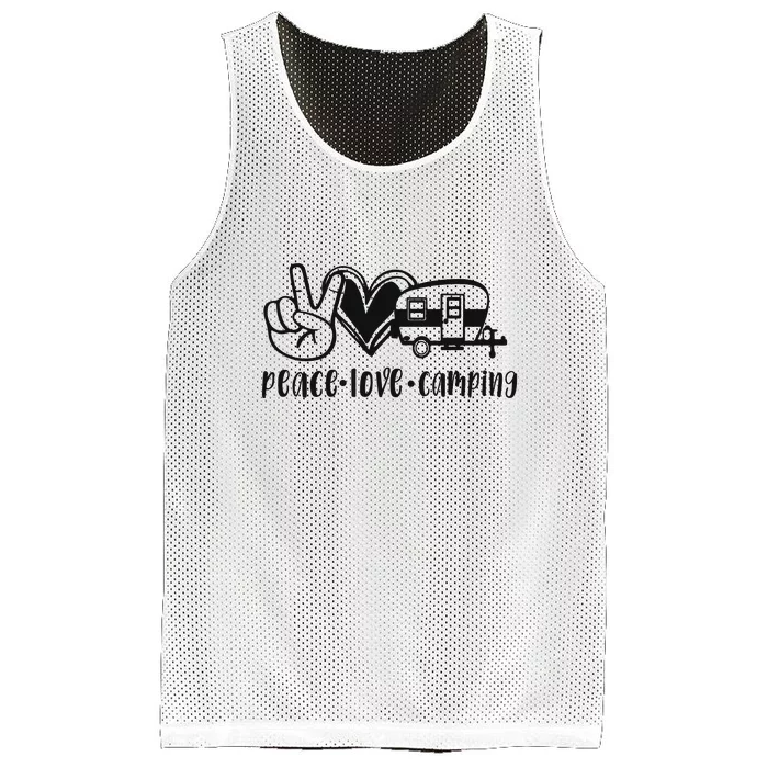 Peace Love Camping Gift Mesh Reversible Basketball Jersey Tank