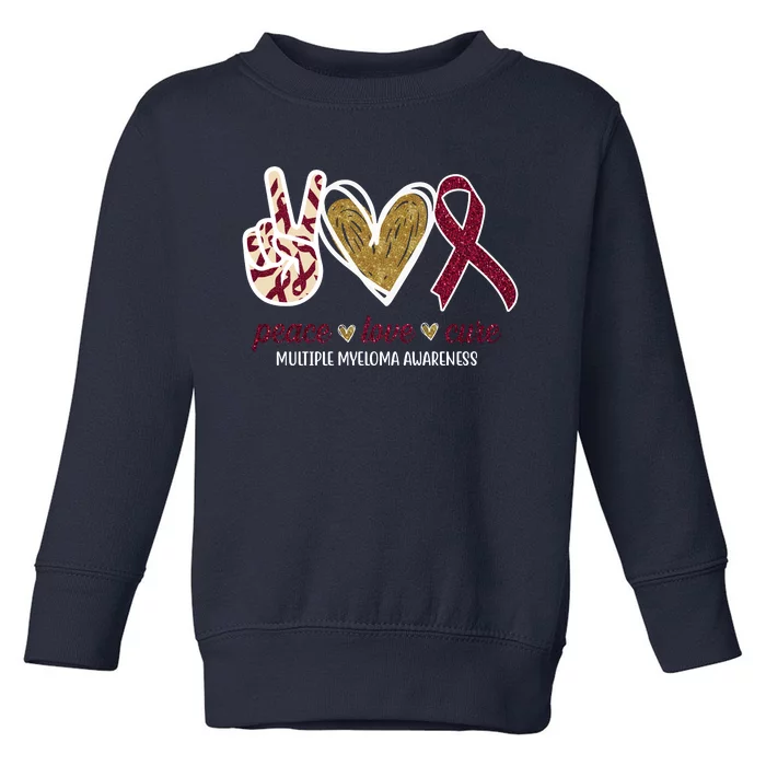 Peace Love Cure Multiple Myeloma Awareness Toddler Sweatshirt