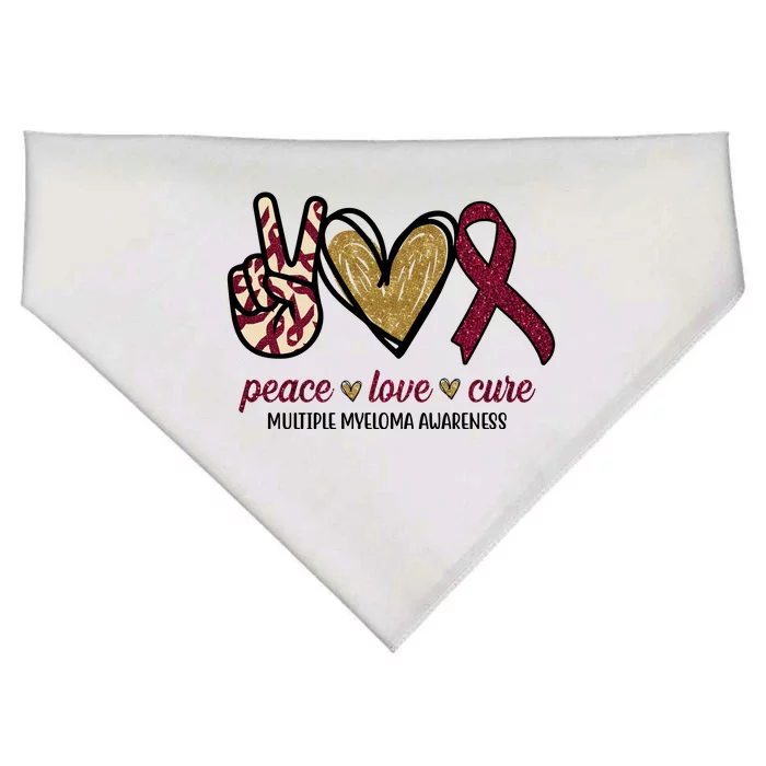 Peace Love Cure Multiple Myeloma Awareness USA-Made Doggie Bandana