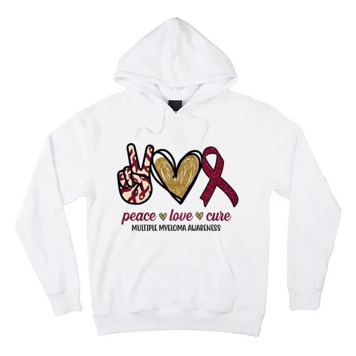 Peace Love Cure Multiple Myeloma Awareness Hoodie