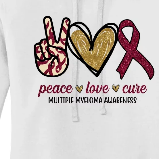 Peace Love Cure Multiple Myeloma Awareness Women's Pullover Hoodie