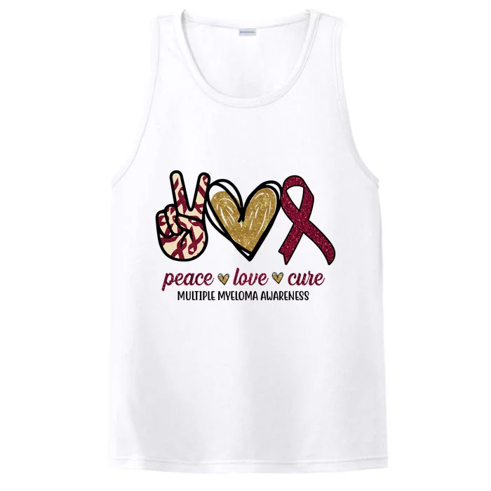 Peace Love Cure Multiple Myeloma Awareness Performance Tank