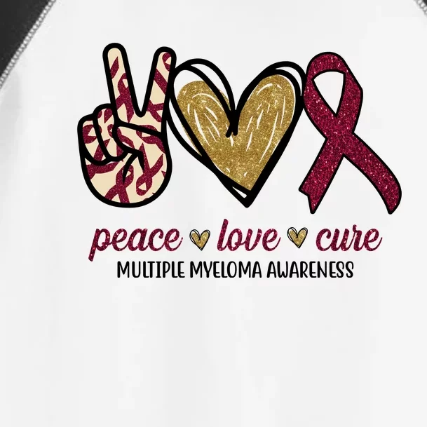 Peace Love Cure Multiple Myeloma Awareness Toddler Fine Jersey T-Shirt