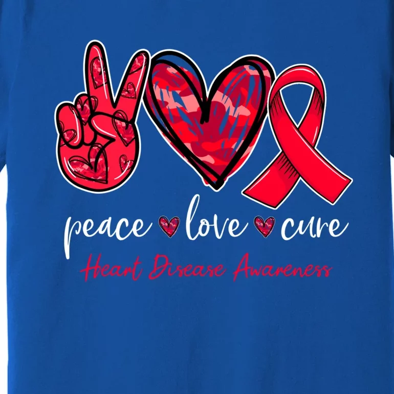 Peace Love Cure Heart Disease Awareness Month Cute Gift Premium T-Shirt