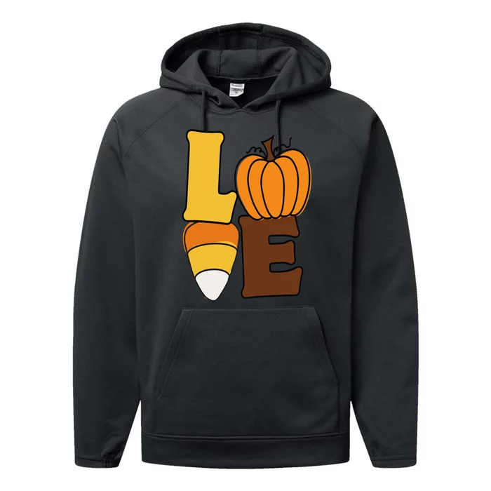 Pumpkin Love Candy Corn Fall Y'All Hello Fall Love Fall Performance Fleece Hoodie