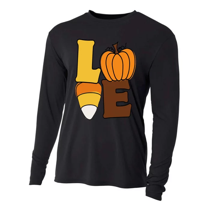 Pumpkin Love Candy Corn Fall Y'All Hello Fall Love Fall Cooling Performance Long Sleeve Crew