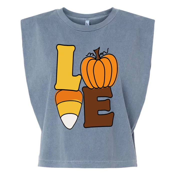 Pumpkin Love Candy Corn Fall Y'All Hello Fall Love Fall Garment-Dyed Women's Muscle Tee