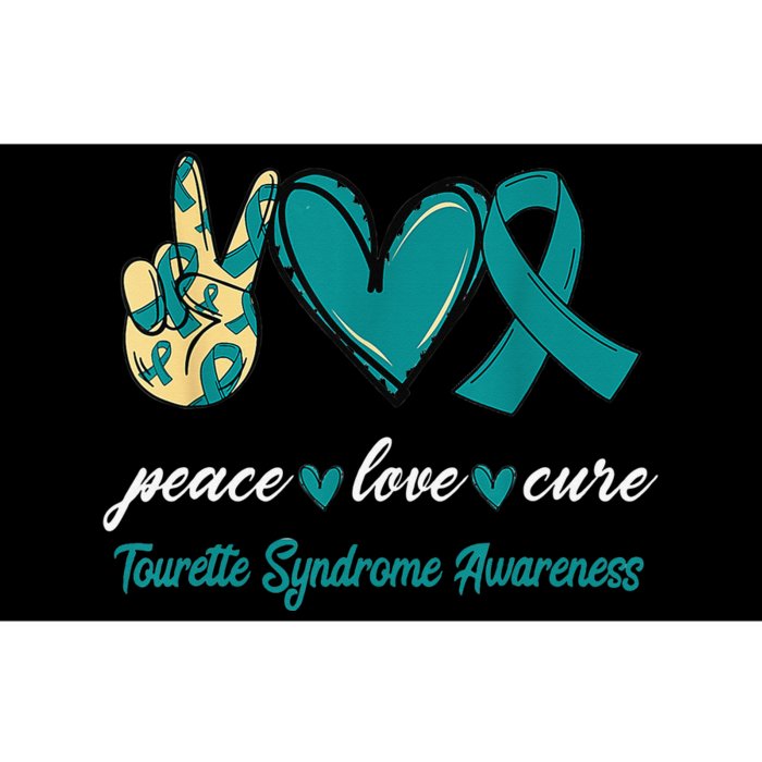 Peace Love Cure Tourette Syndrome Teal Ribbon Awareness Bumper Sticker