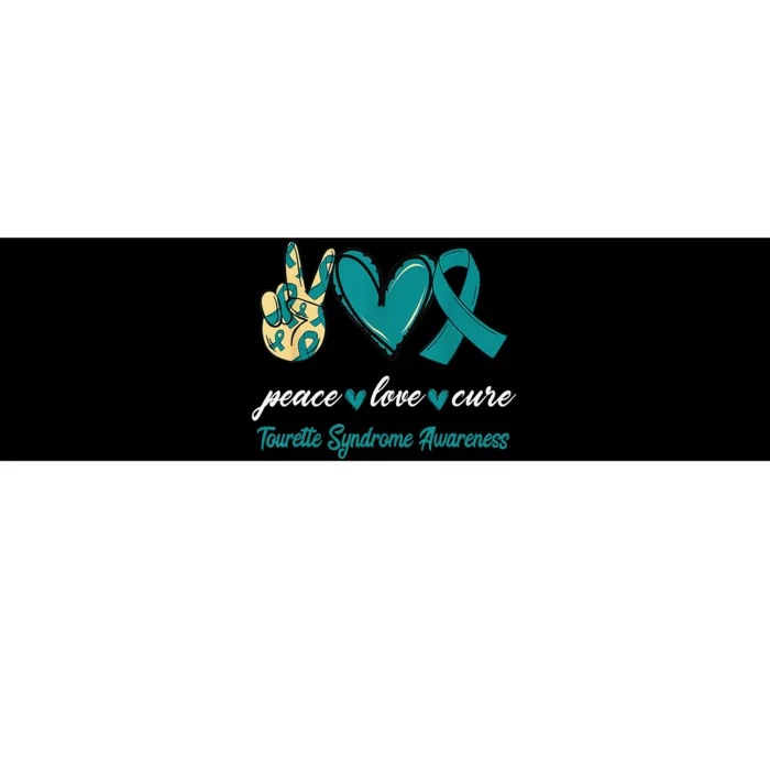 Peace Love Cure Tourette Syndrome Teal Ribbon Awareness Bumper Sticker