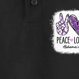 Peace Love Cure We Wear Purple For AlzheimerS Awareness Dry Zone Grid Performance Polo