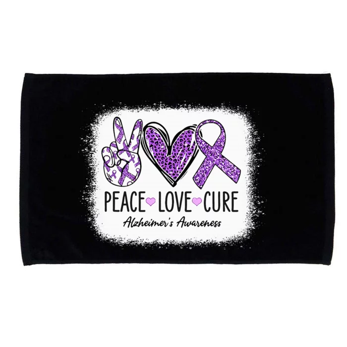 Peace Love Cure We Wear Purple For AlzheimerS Awareness Microfiber Hand Towel