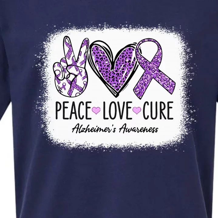 Peace Love Cure We Wear Purple For AlzheimerS Awareness Sueded Cloud Jersey T-Shirt