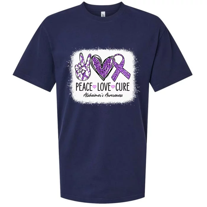 Peace Love Cure We Wear Purple For AlzheimerS Awareness Sueded Cloud Jersey T-Shirt