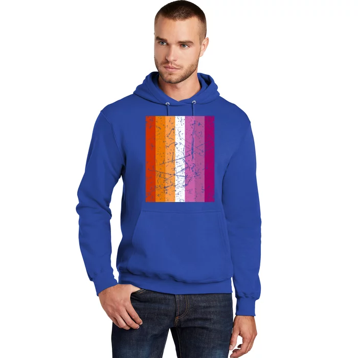 Proud Lesbian Community Colourful Pride Flag Lgbt Gift Hoodie