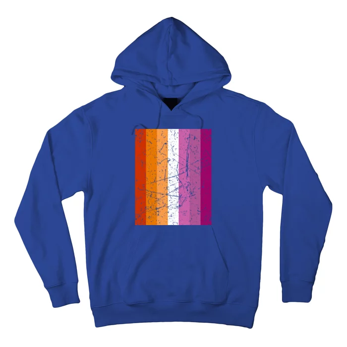 Proud Lesbian Community Colourful Pride Flag Lgbt Gift Hoodie