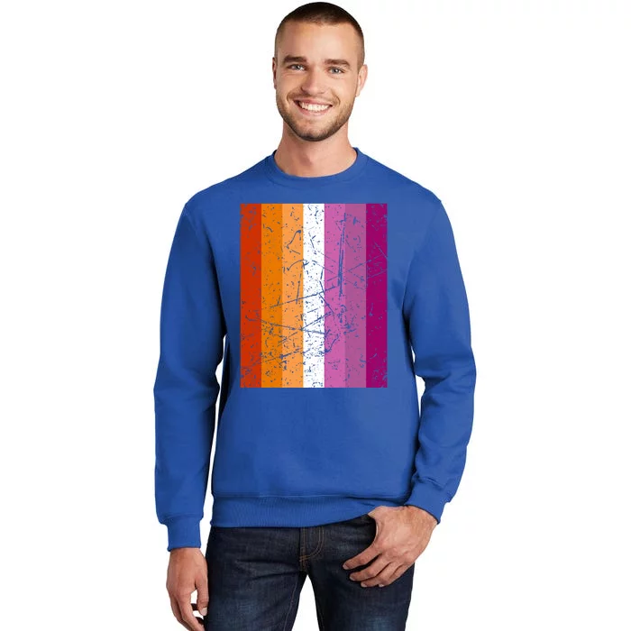 Proud Lesbian Community Colourful Pride Flag Lgbt Gift Sweatshirt