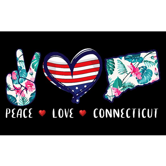 Peace Love Connecticut Flag Souvenirs Bumper Sticker