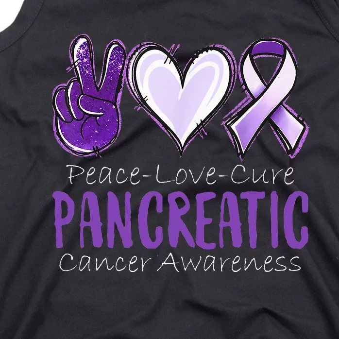 Peace Love Cure Pancreatic Cancer Awareness Tank Top