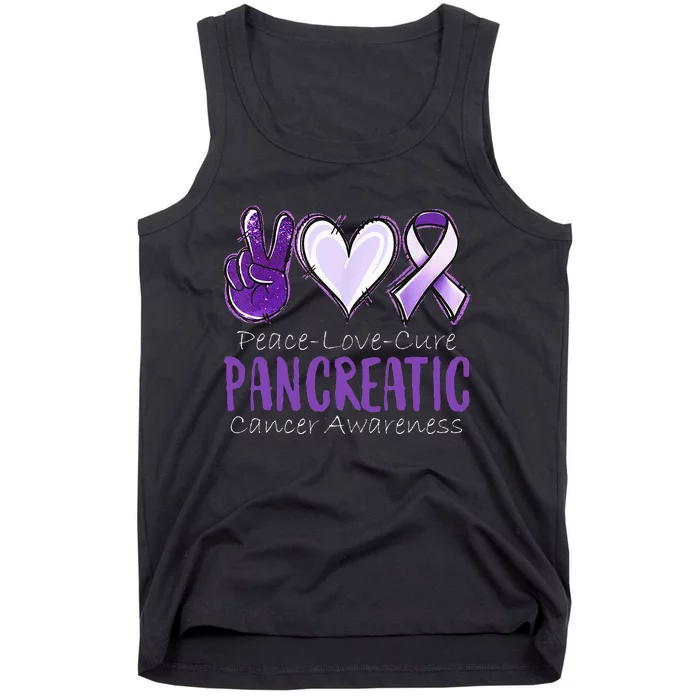 Peace Love Cure Pancreatic Cancer Awareness Tank Top