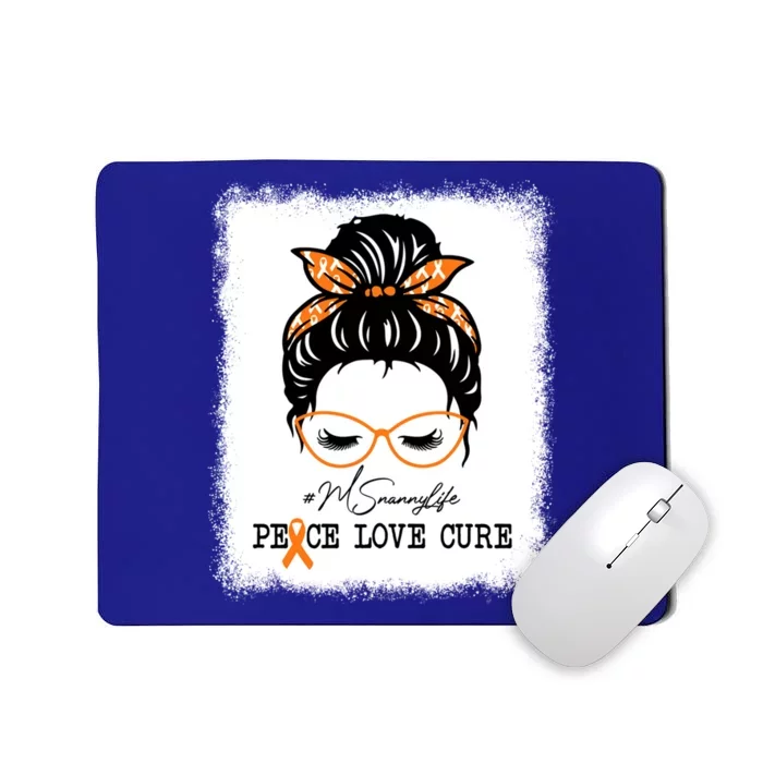 Peace Love Cure Nanny Messy Bun Multiple Sclerosis Gift Mousepad