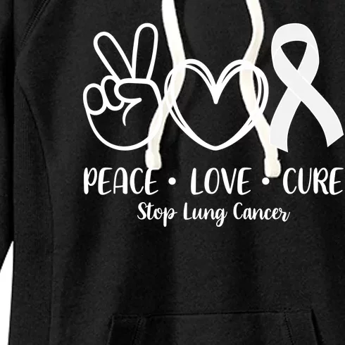 Peace Love Cure Long Cancer Awareness Women's Fleece Hoodie