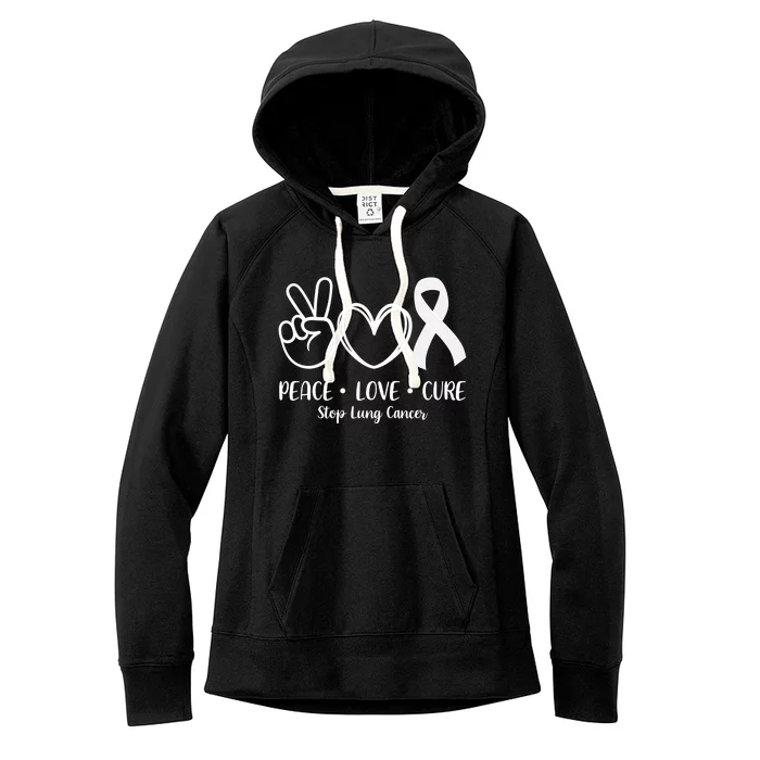 Peace Love Cure Long Cancer Awareness Women's Fleece Hoodie