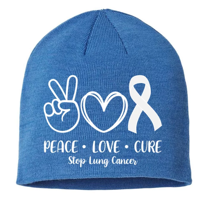 Peace Love Cure Long Cancer Awareness 8 1/2in Sustainable Knit Beanie