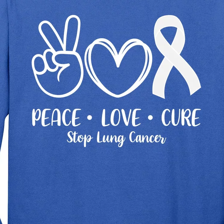 Peace Love Cure Long Cancer Awareness Tall Long Sleeve T-Shirt