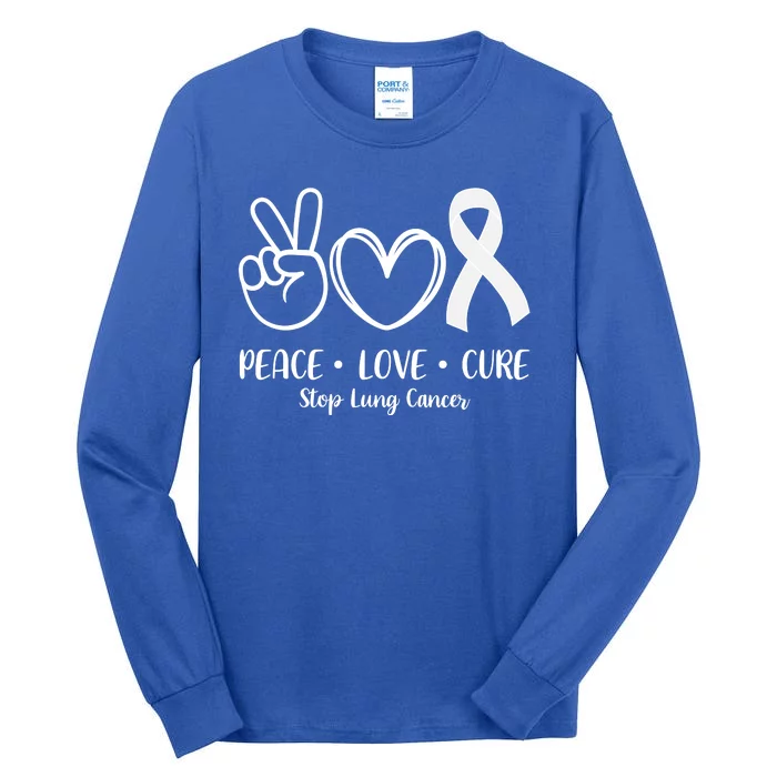 Peace Love Cure Long Cancer Awareness Tall Long Sleeve T-Shirt