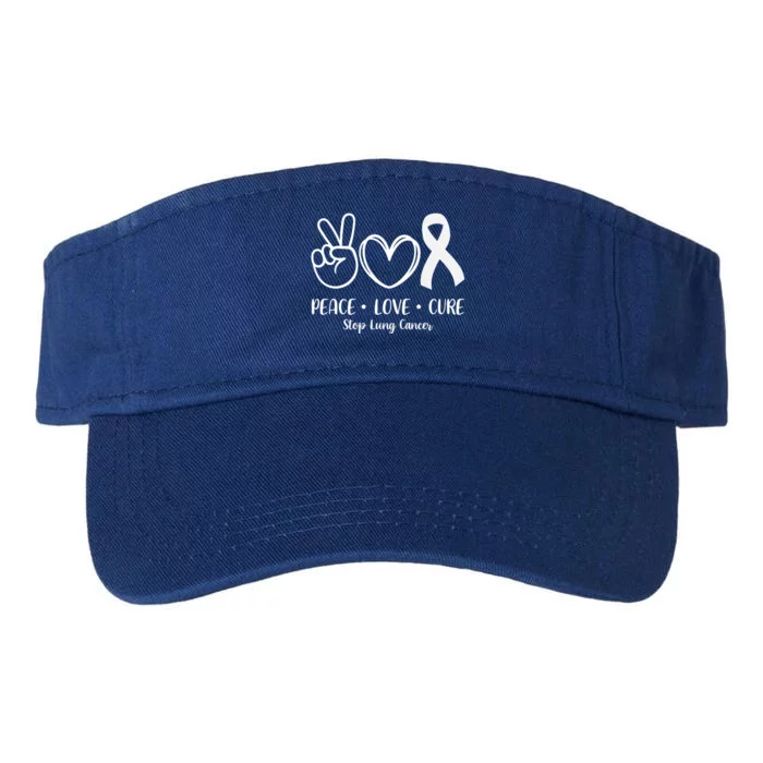 Peace Love Cure Long Cancer Awareness Valucap Bio-Washed Visor