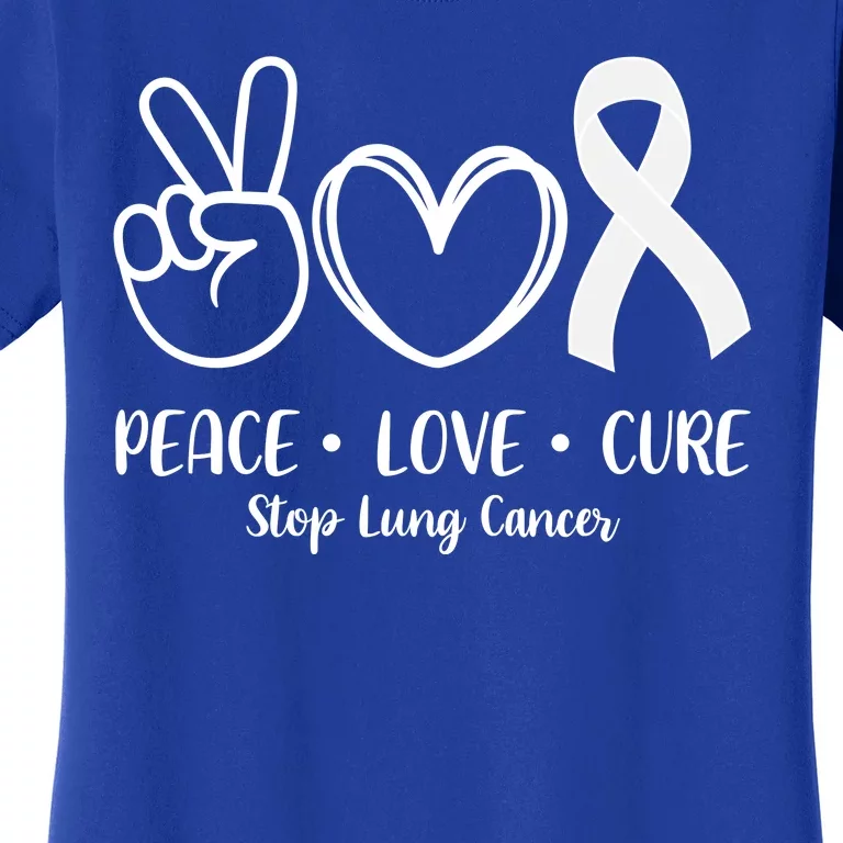 Peace Love Cure Long Cancer Awareness Women's T-Shirt