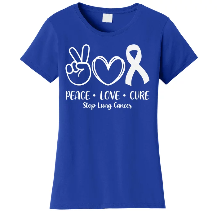 Peace Love Cure Long Cancer Awareness Women's T-Shirt