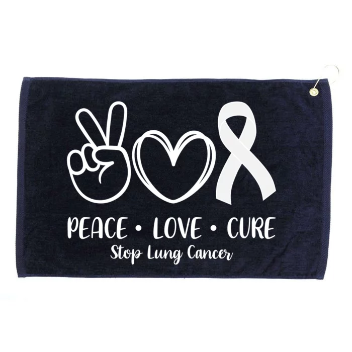 Peace Love Cure Long Cancer Awareness Grommeted Golf Towel