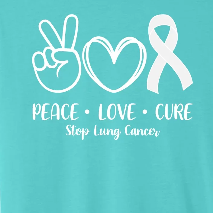 Peace Love Cure Long Cancer Awareness ChromaSoft Performance T-Shirt