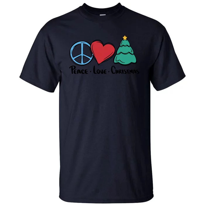 Peace Love Christmas Tall T-Shirt