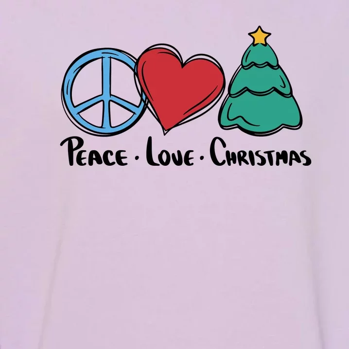 Peace Love Christmas Garment-Dyed Sweatshirt