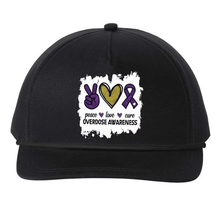 Peace Love Cure Overdose Awareness Snapback Five-Panel Rope Hat