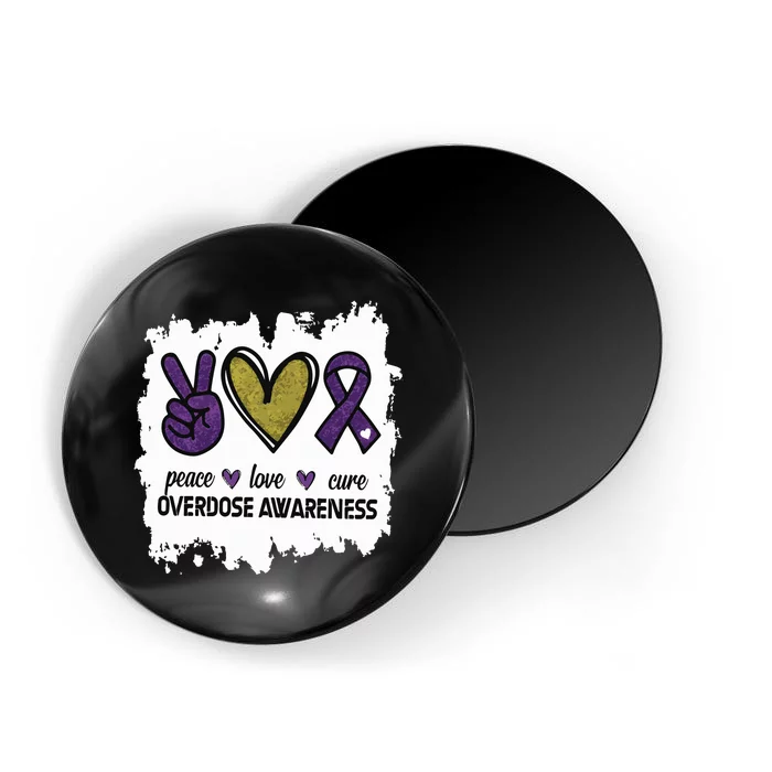 Peace Love Cure Overdose Awareness Magnet