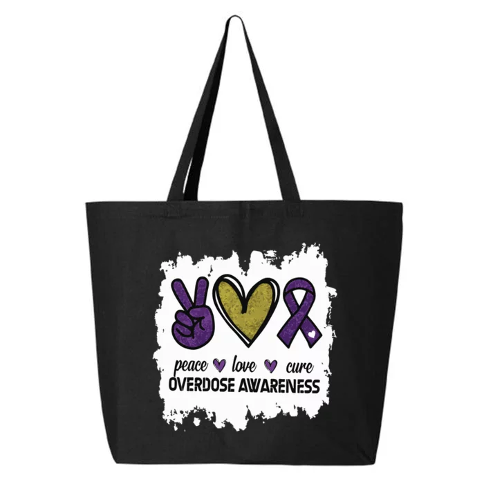 Peace Love Cure Overdose Awareness 25L Jumbo Tote