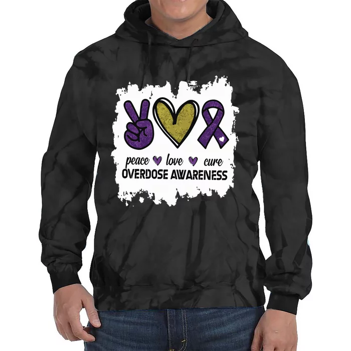 Peace Love Cure Overdose Awareness Tie Dye Hoodie