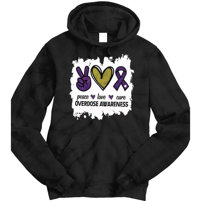 Peace Love Cure Overdose Awareness Tie Dye Hoodie