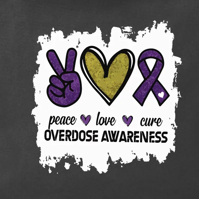 Peace Love Cure Overdose Awareness Zip Tote Bag